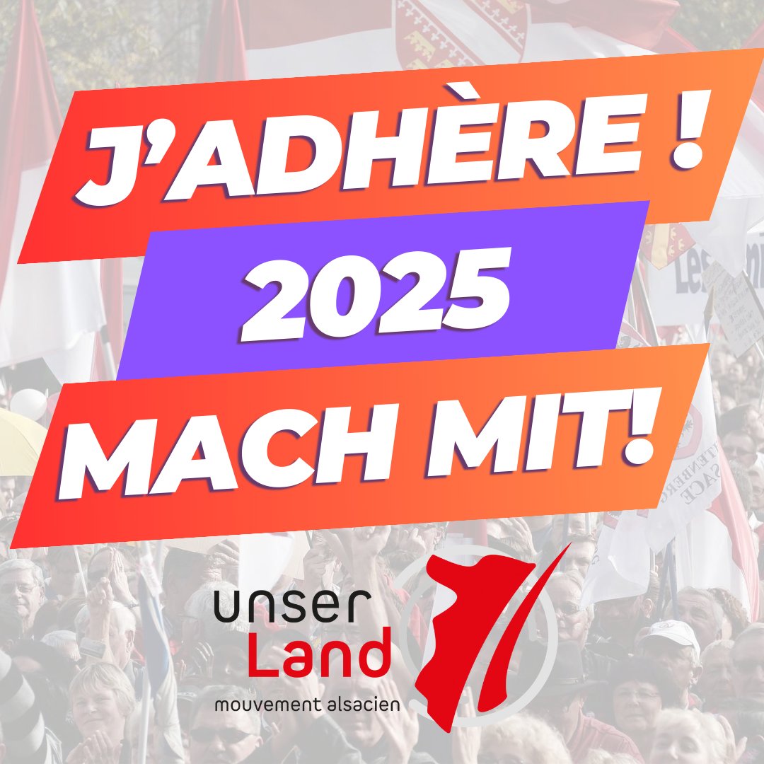 UnserLand's tweet photo. C'est le moment d'adhérer, de renouveler votre engagement et de vous impliquer avec Unser Land !

En 2025, poursuivons ensemble la défense de l'Alsace et de ses valeurs au service des Alsaciens. 

👉https://t.co/iiZAMKWrTt

Es ist an der Zeit, Mitglied zu werden, Ihre Mitgliedschaft zu erneuern und sich bei Unser Land zu engagieren! Lassen Sie uns 2025 gemeinsam das Elsass und seine Werte im Dienste der Elsässer verteidigen.

👉https://t.co/iiZAMKWrTt

#Elsass #Alsace #UnserLand
