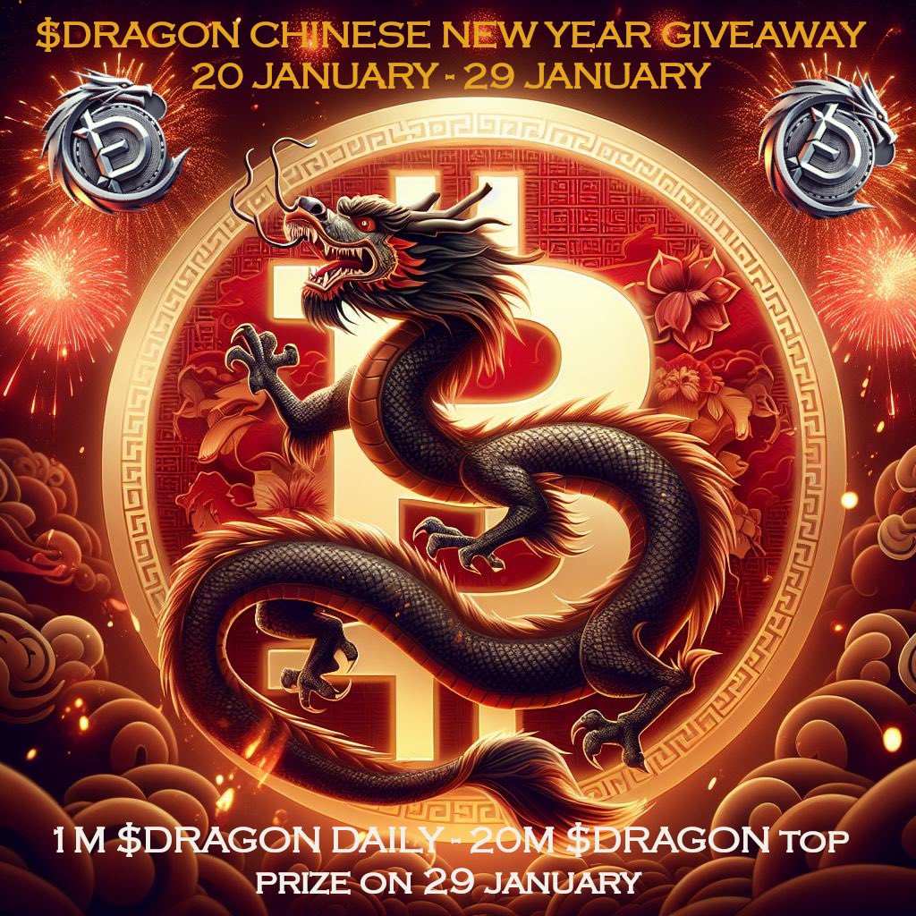dragonckb's tweet photo. CHINESE NEW YEAR CELEBRATION 

🔥DAILY 1M $DRAGON GIVEAWAY UNTIL 29 JANUARY
🔥TOP PRIZE 20M $DRAGON 29 JANUARY
🔥ENTER ONCE AND BE INCLUDED IN ALL DRAWS

ACTIONS
🐲Like/Repost this tweet
🐲Drop your CKB address below in the comments!!!
���Entries from previous tweets will be included!!!

Didn’t win? Get some $DRAGON here

https://t.co/ANdJmwRMQE

@NervosNation @NervosNetwork @CKB_FANS @NervosIndia @ckbfight @CKBEcoFund @UTXOSwap @utxostack