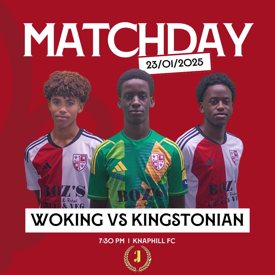 It's MATCHDAY!

Our u18's take on Kingstonian in the Isthmian Youth League tonight at Knaphill 

🎟️ £5 Adults/ £3 Concessions 
🍔 Bar OPEN 

🔴⚪