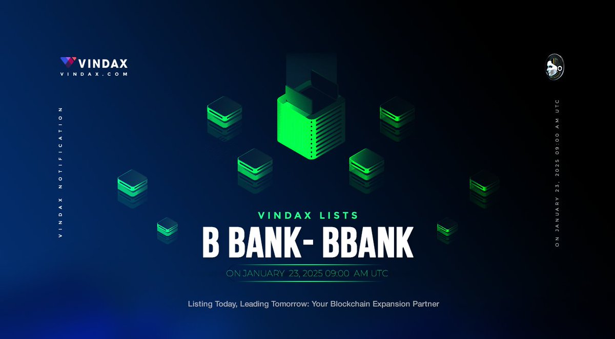 VinDAXOfficial's tweet photo. 📢VinDAX will open trading for B Bank - $BBANK
@Staraicoin  
⏰Trade time: 2025/01/23 09:00 AM UTC
🔗Trading pairs: BBANK/USDT
🚀Full news at: https://t.co/ZvfWSWNYHx

#Vindax #newlisting #BBANK #BBT #cryptocurrencies #CryptoNews https://t.co/prvV7OoXtg