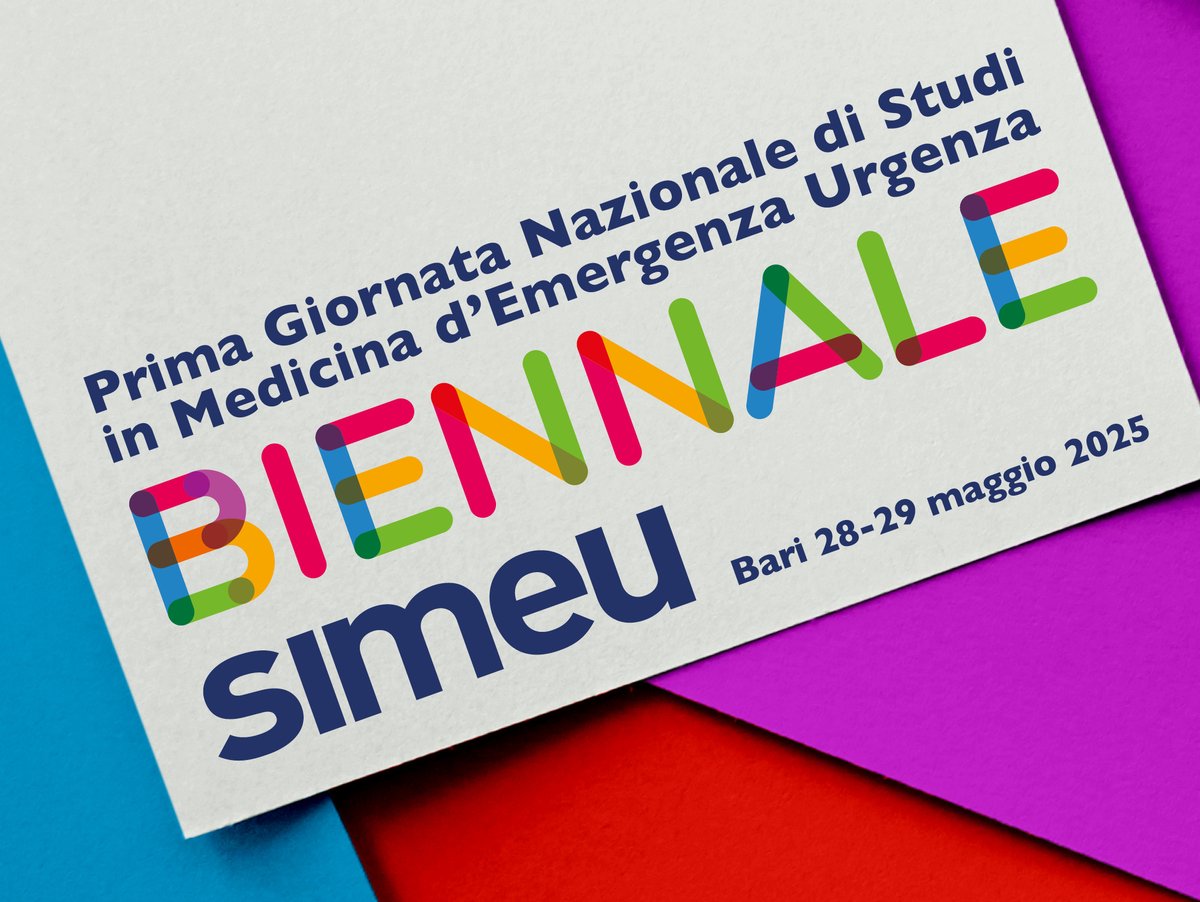 📌BIENNALE SIMEU &gt; PRIMA GIORNATA NAZIONALE DI STUDI IN MEDICINA DI #EMERGENZA #URGENZA

Il nuovo evento #SIMEU che si svolgerà il  28 e 29 maggio a #Bari. Una  giornata di studi, accreditata ECM.

👉SEGUIRANNO INFO 👉METTETE IN AGENDA

#biennaleSIMEU #piusiamomegliofacciamo #MEU