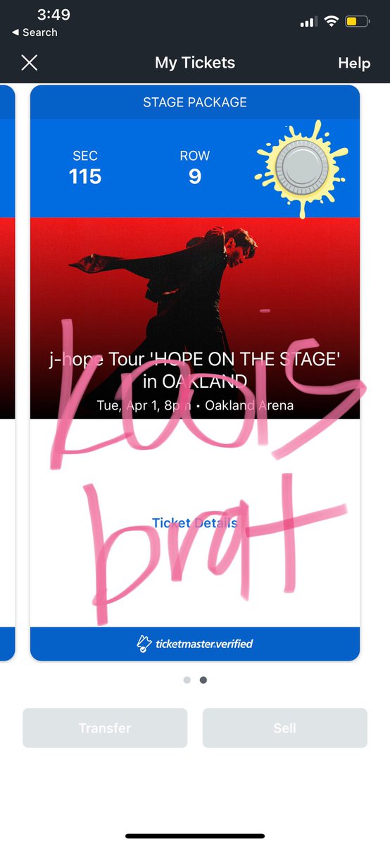 kooisbrat's tweet photo. wts selling 2 tickets to hobi’s “hope on the stage” tour for oakland on april 1st! 

both tix are VIP stage package. dm or reply if you’re interested

will: facetime, sr, send id for benefits, or show all necessary proof

zelle or venmo only! 

🏷️: jhope oakland night 2 4/1 show https://t.co/BmOGGWEsiW