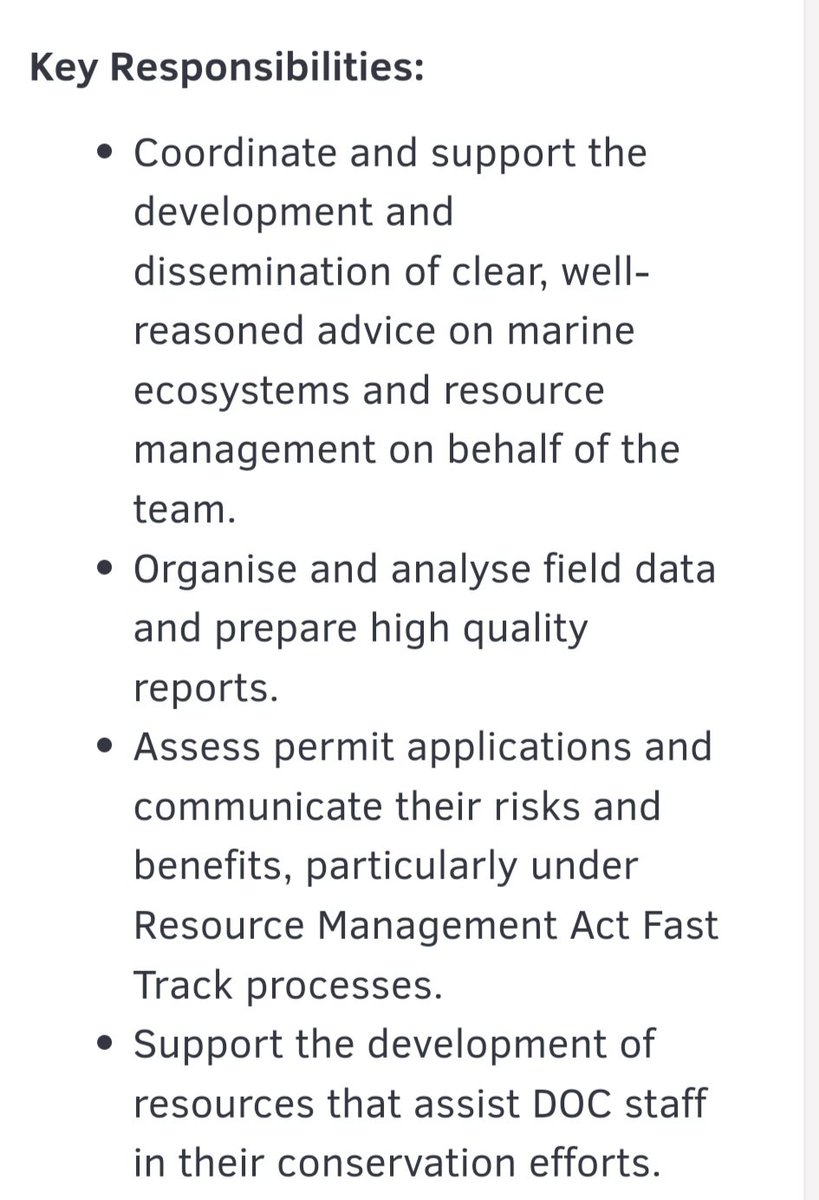 We're hiring - Technical Advisor to help support initiatives such as the Revitalisation of the Gulf, marine reserve monitoring &amp; reporting. Suit early career person. Applications close 04 Feb 2025. 
careers.doc.govt.nz/jobs/DOC-18309…