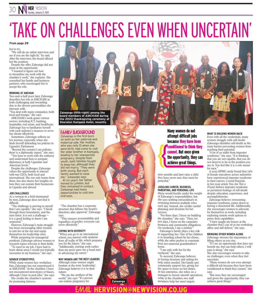 Our ED <a href="/EveZalwango/">Eve Zalwango #TheCarpenter #FundiWomen</a> has been featured in <a href="/newvisionwire/">The New Vision</a>’s Her Vision.

In her inspiring interview, she shares her incredible journey and empowers women everywhere to pursue their dreams.

🗓️ Check it out and feel inspired 21st January, 2025 

#HerVision
#FundiWomen