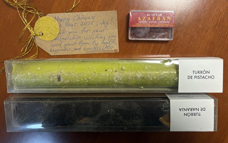 Spanish nougat is so sweet ! Thank you very much for the Spring Festival gift from one of my clients- Alex. 2025 is the 7th year of our cooperation, and I never take it for granted. Choosing to cooperate with Jay will be a gift without a shelf life for yourself 😊 😊 😊