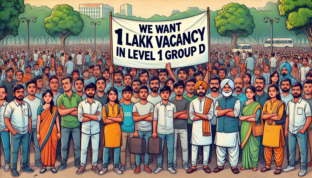 रेलवे ग्रुप डी से iti हटाने और वैकेंसी कम करने से सरकार युवाओं के संघर्ष का मज़ाक बना रही है। 

रेलवे में 1 लाख से ज़्यादा पद खाली हैं, सरकार को इन्हें भरकर रेलवे व्यवस्था सुधारनी चाहिए,

और युवाओं को रोज़गार देना चाहिए।
#RailwayLevel1_1Lakh_PostDo