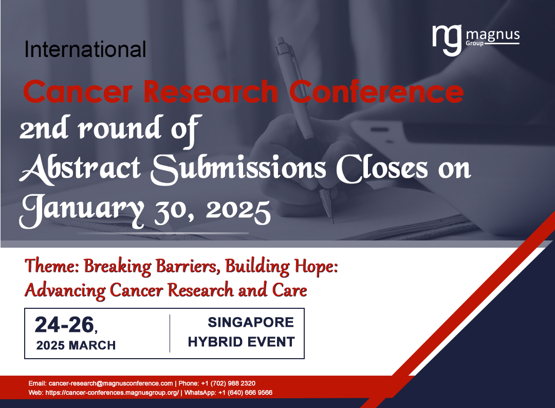 cancerconferen's tweet image. Join us at the @cancerconferen organized by @magnus_group from March 24-26,2025 in Singapore and Online! Submit your abstract by Jan 30 to be part of groundbreaking discussions.

Submit here: cancer-conferences.magnusgroup.org/submit-abstract

#CancerResearch2025 #Oncology #SubmitYourAbstract