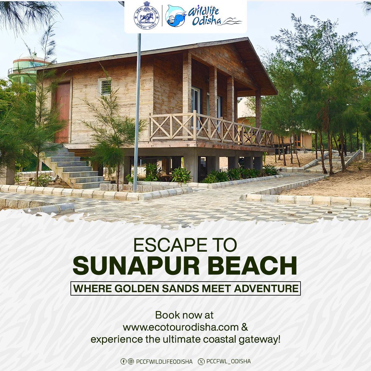 Escape to #SunapurBeachResort: where golden sands meet adventure

Unwind on Odisha's pristine Sunapur Beach, 30km from Behrampur!

Enjoy:
Vibrant marine ecosystem &amp; birdwatching
The rich culture of the local fishing community

Book now!
#odishaTourism #Ecotourism
