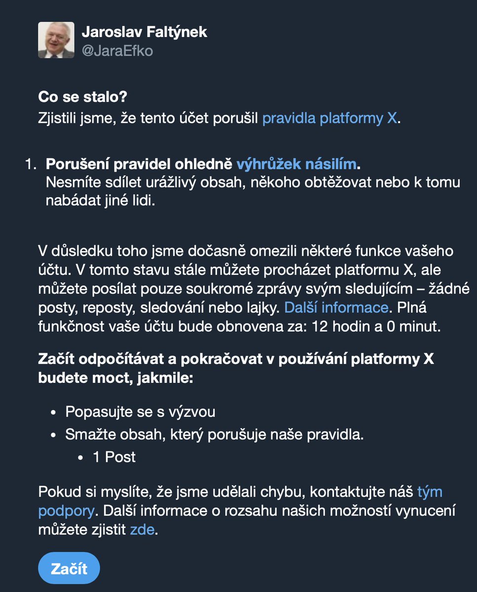 Winston_Smiths's tweet photo. Tak za tohle teď blokuje X...

Myslím, že já i Efko na X končí, tohle fakt není svoboda slova, tohle je konec USA... https://t.co/Fdpr9O2Gcc