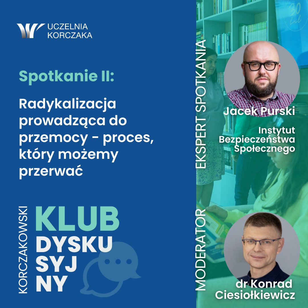 UKorczaka's tweet photo. 🗓️Już 29.01 o godz. 18.00 zapraszamy wszystkich zainteresowanych problematyką radykalizacji na nasze wydarzenie online. Gościem specjalnym będzie @jacekpurski - założyciel  @fundacja_ibs Spotkanie poprowadzi dr Konrad @ciesiolkiewicz. 
🔖Rejestracja⬇️⬇️⬇️ https://t.co/TuRMwcOLUN