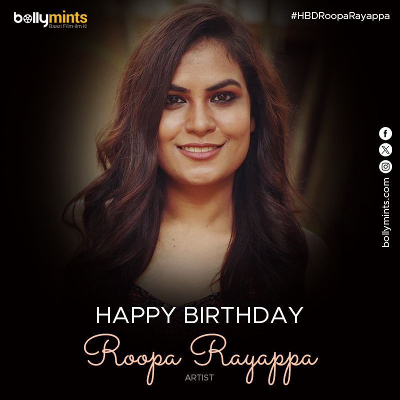 BollyMints's tweet photo. Wishing A Very Happy Birthday To Artist #RoopaRayappa !
#HBDRoopaRayappa #HappyBirthdayRoopaRayappa https://t.co/PGoML6wfCg