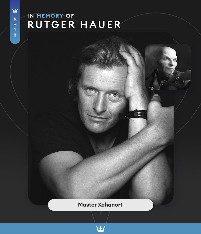 KH13com's tweet photo. #KHRemembrance

In memory of Rutger Hauer, who was the second voice actor to provide the English voice for Master Xehanort.  He portrayed the character in the vanilla version of Kingdom Hearts 3.

Jan 23, 1944 - Jul 19, 2019

https://t.co/TeKKCZ9ESQ https://t.co/x07o0tZuJV