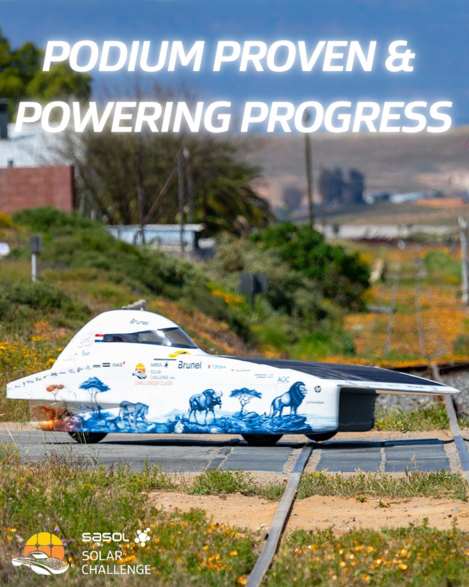 Solar_Challenge's tweet photo. Reflecting on the 2024 #SasolSolarChallenge accomplishments of @brunelsolarteam! Not only finishing in a scintillating third place in the #ChallengerClass... but also earning the Award for Logistics Excellence presented by @BidvestInternationalLogistics
@SasolSA https://t.co/vWPWmBCd7a