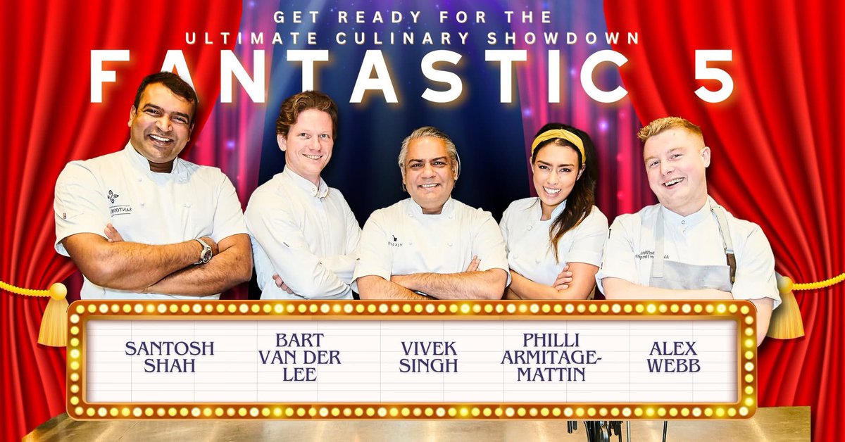Santosh Shah (@chefsantoshshah) on Twitter photo To mark the 35th anniversary of BBC One’s MasterChef, the final from 2020’s The Professionals – Santosh Shah, Philli Armitage-Mattin,  Chef Bart van der Lee and Alex Webb – will be reuniting with Chef Vivek Singh for a Fantastic Five Supper Club at 📍 Cinnamon Kitchen City. To mark the 35th anniversary of BBC One’s MasterChef, the final from 2020’s The Professionals – Santosh Shah, Philli Armitage-Mattin,  Chef Bart van der Lee and Alex Webb – will be reuniting with Chef Vivek Singh for a Fantastic Five Supper Club at 📍 Cinnamon Kitchen City.