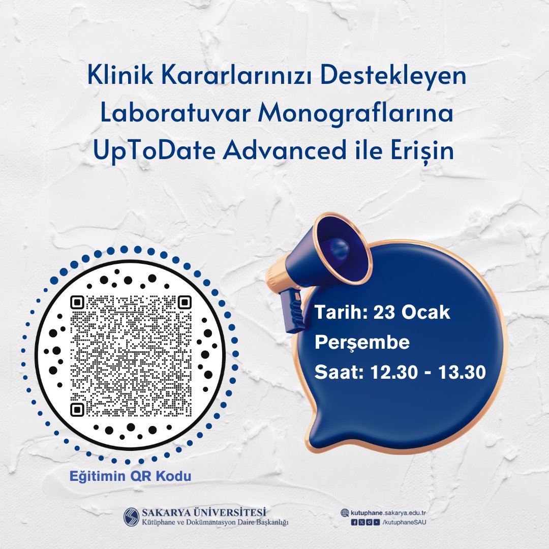 kutuphaneSAU's tweet image. Klinik Kararlarınızı Destekleyen Laboratuvar Monograflarına UpToDate Advanced ile Erişin! 🩺🔬  

#uptodate  
#clinicalresources  
#libraryaccess  
@sakaryauni
