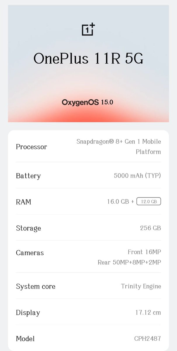 LoserAnant's tweet photo. #OnePlus11R Received Oxygen 15.0 update https://t.co/kwEsNj7kYu