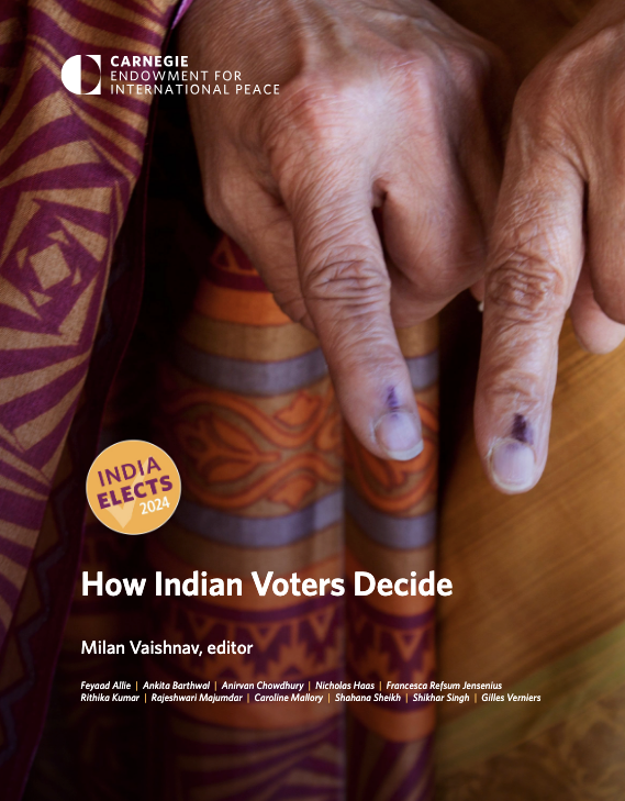 Rahul Verma (@rahul_tverma) on Twitter photo How Indian Voters Decide?
very useful compendium of 10 essays as part of <a href="/CarnegieEndow/">Carnegie Endowment</a>'s India Elect'24 series curated by <a href="/MilanV/">Milan Vaishnav</a> exploring the underlying drivers of political behavior in India
bit.ly/4jvl5zd How Indian Voters Decide?
very useful compendium of 10 essays as part of <a href="/CarnegieEndow/">Carnegie Endowment</a>'s India Elect'24 series curated by <a href="/MilanV/">Milan Vaishnav</a> exploring the underlying drivers of political behavior in India
bit.ly/4jvl5zd