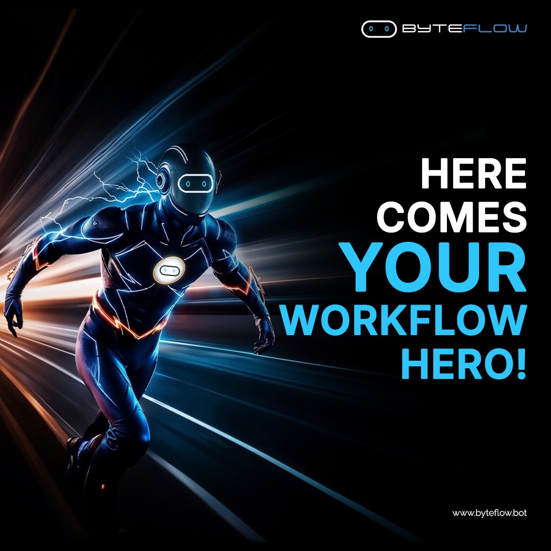 ByteFlowBot's tweet image. ⚡ Meet ByteFlow Bot, your ultimate automation superhero, crushing tasks at lightning speed and transforming inefficiencies. 

🌐 byteflow.bot

#ByteFlow #WorkflowAutomation #ProductivityHero #TechInnovation #Workflow #AutomationHero