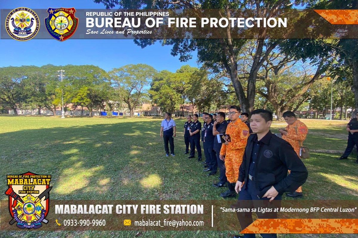 mabalacatcityfs's tweet photo. FCSUPT RIZALDE M CASTRO, Director for Operations of the Bureau of Fire Protection National Headquarters, conducted an ocular visit in CDC Parade Grounds and SMX Convention Center in preparation for the upcoming National Fire Olympics. https://t.co/oasTujuGjV