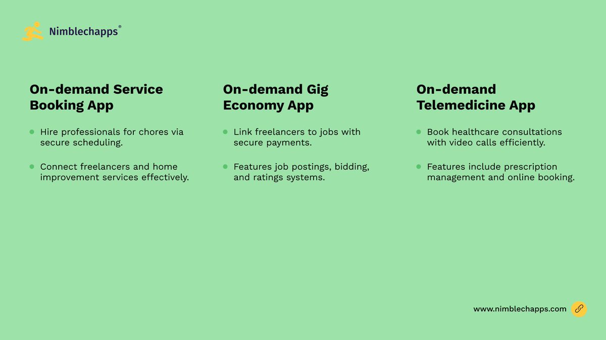 Nimblechapps's tweet image. Transform with custom on-demand software solutions! 📱💡

From ride-hailing apps to telemedicine platforms, we create tailored tech to streamline operations.

Ready to build your next big app? 

Contact us: buff.ly/40MFHfj

#OnDemandSoftware #AppDevelopment #Nimblechapps