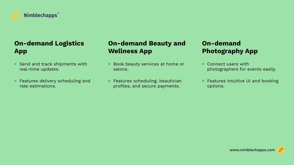 Nimblechapps's tweet image. Transform with custom on-demand software solutions! 📱💡

From ride-hailing apps to telemedicine platforms, we create tailored tech to streamline operations.

Ready to build your next big app? 

Contact us: buff.ly/40MFHfj

#OnDemandSoftware #AppDevelopment #Nimblechapps