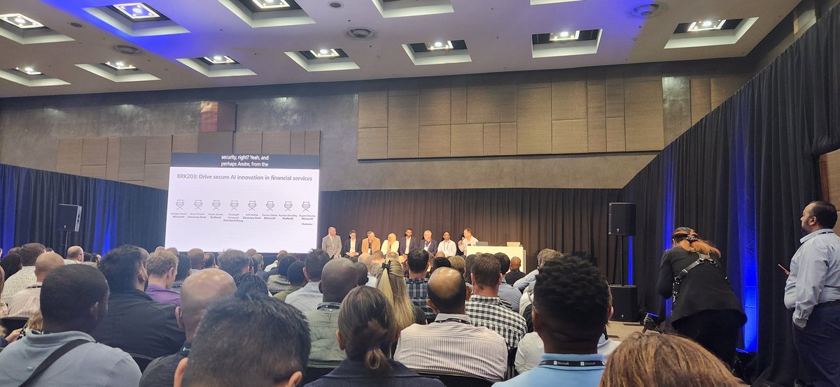 Great start to #MicrosoftAITourSouthAfrica <a href="/Nedbank/">Nedbank</a> are involved in a panel discussion on secure AI innovation in financial services. Very interesting insights!
