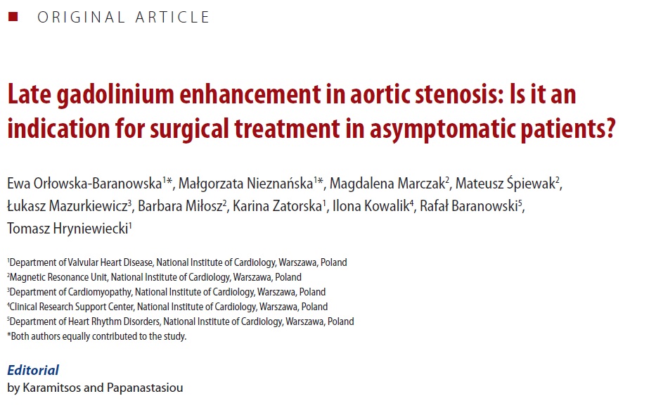 Polish Heart Journal (@heart_polish) on Twitter photo Editors’ Insights: Late gadolinium enhancement in aortic stenosis: Is it an indication for surgical treatment in asymptomatic patients?
journals.viamedica.pl/polish_heart_j…
See also the summarizing Editorial from prof. <a href="/T_Karamitsos/">Theodoros Karamitsos</a> :
journals.viamedica.pl/polish_heart_j…
#PolishHeartJournal <a href="/cardiotwit/">Cardiology</a> Editors’ Insights: Late gadolinium enhancement in aortic stenosis: Is it an indication for surgical treatment in asymptomatic patients?
journals.viamedica.pl/polish_heart_j…
See also the summarizing Editorial from prof. <a href="/T_Karamitsos/">Theodoros Karamitsos</a> :
journals.viamedica.pl/polish_heart_j…
#PolishHeartJournal <a href="/cardiotwit/">Cardiology</a>