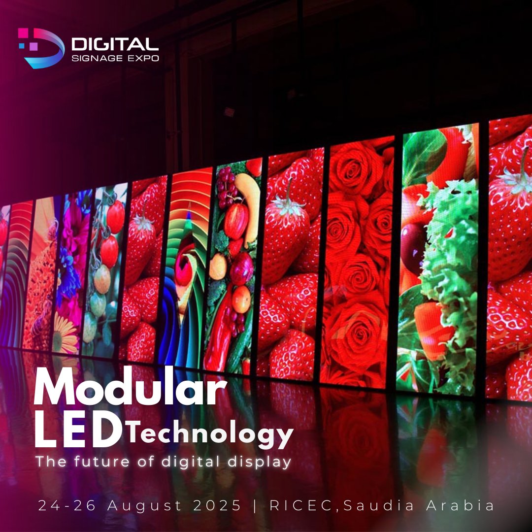 DigiSignEx's tweet photo. 𝗙𝘂𝘁𝘂𝗿𝗲-𝗣𝗿𝗼𝗼𝗳𝗶𝗻𝗴 𝗗𝗶𝗴𝗶𝘁𝗮𝗹 𝗗𝗶𝘀𝗽𝗹𝗮𝘆𝘀 𝘄𝗶𝘁𝗵 𝗠𝗼𝗱𝘂𝗹𝗮𝗿 𝗟𝗘𝗗 𝗧𝗲𝗰𝗵𝗻𝗼𝗹𝗼𝗴𝘆
Adaptable. Scalable. Stunning. 📺
Explore modular LED technology that ensures your displays evolve with your needs. Catch the innovation at #DigitalSignageExpo2025.

#ModularLED #DigitalSignage #FutureReady #Innovation