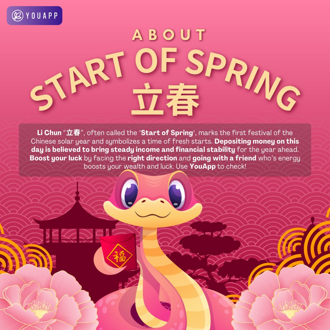tianprotocol's tweet image. 🌱 Li Chun is here! 🌱 It’s the start of spring in the traditional Chinese calendar - a perfect time for fresh starts and new opportunities! 🌸✨

Free 2025 Wealth &amp;amp; Luck ebook guide! Download YouApp and claim it now: go.youapp.ai/download

#StartofSpring #Wealth #Luck #CNY