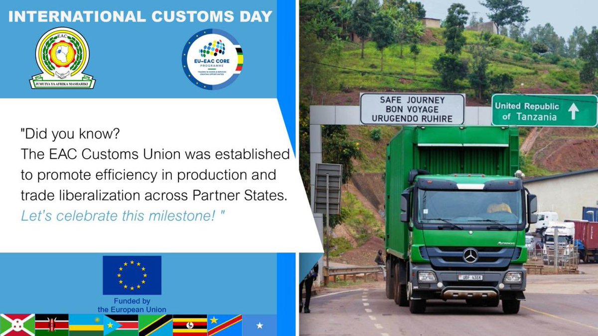 jumuiya's tweet image. #InternationalCustomsDay 

✍️EAC recognize the pivotal role customs play in promoting trade &amp;amp; enhancing regional integration

@SGNduva 
@WCO_OMD
