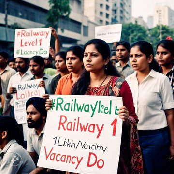 RamprakashMina's tweet photo. government talks about building railway stations and laying tracks, but why are there only 32,000 posts in Group D? In 2019, 64,000 posts were announced, and despite lakhs of posts being vacant, why are there so few recruitments even after 5 years? #RailwayLevel1_1Lakh_VacancyDo https://t.co/67BffIbbMy
