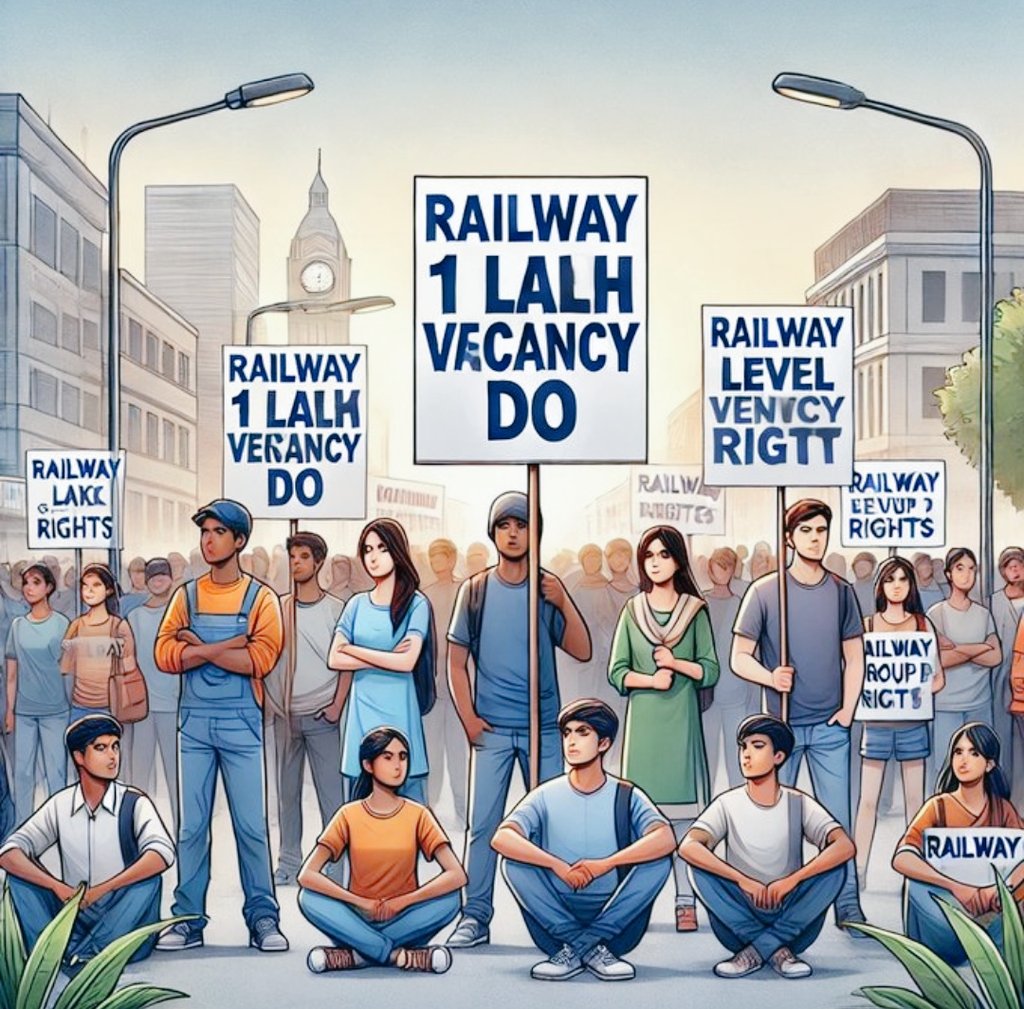 #RailwayLevel1_1Lakh_BhartiDo 
#RailwayLevel1_1Lakh_PostDo 
 STUDENTS 🗣️ हमें रोजगार चाहिए।
