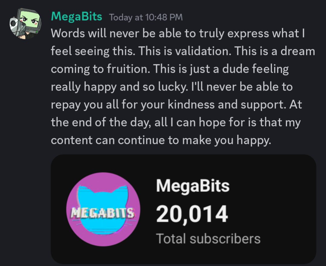 Four months ago, almost to the date, I hit 10,000 subscribers. Today, we hit 20,000. Thank you all.