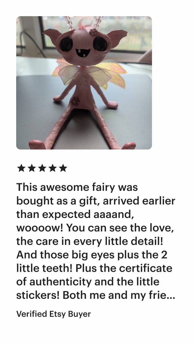 DamnatoDolls's tweet image. What an absolutely lovely review. 
#etsy #etsygifts #supportsmallbiz