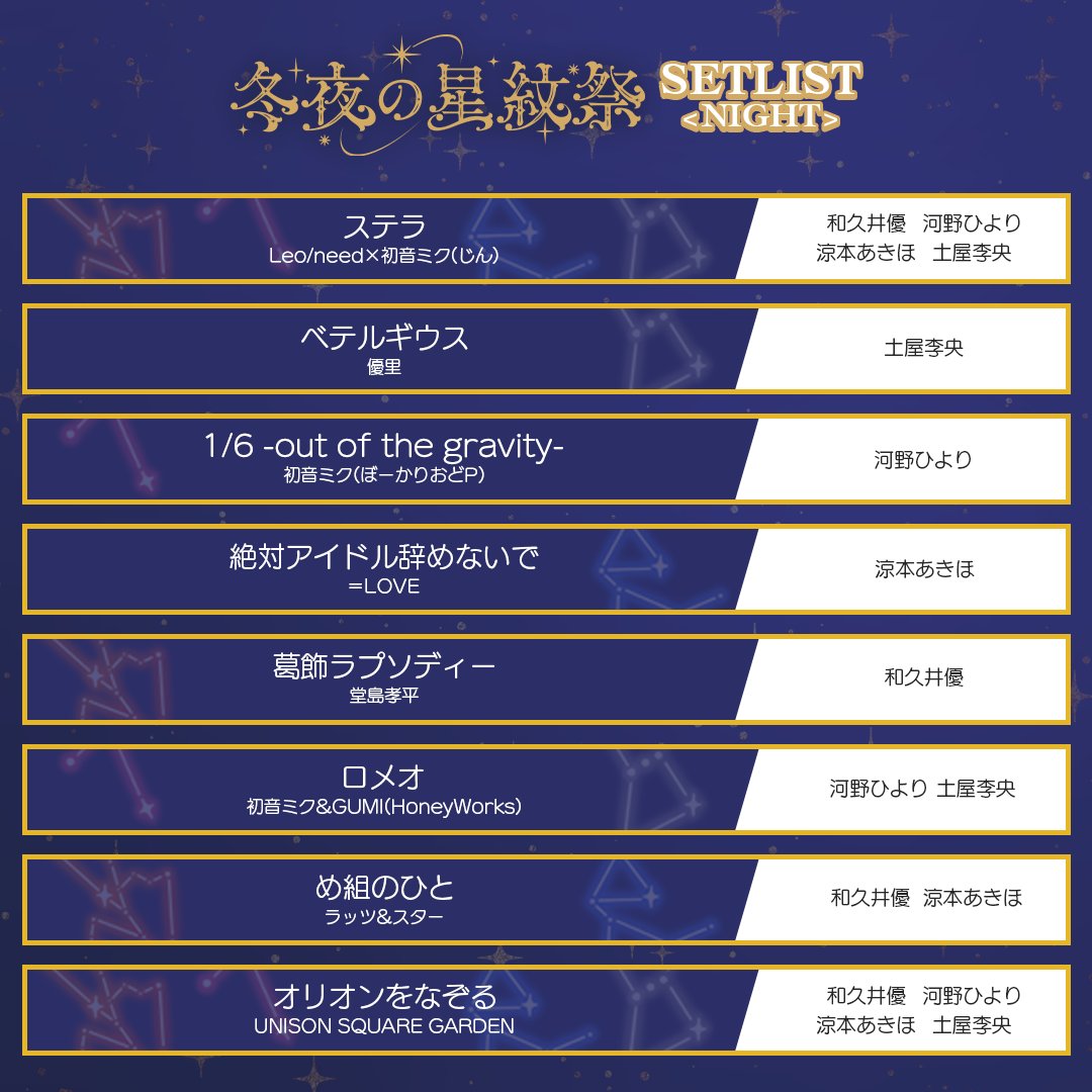 冬夜の星紋祭 アーカイブ配信中！ ☪️出演 #和久井優 #河野ひより #涼