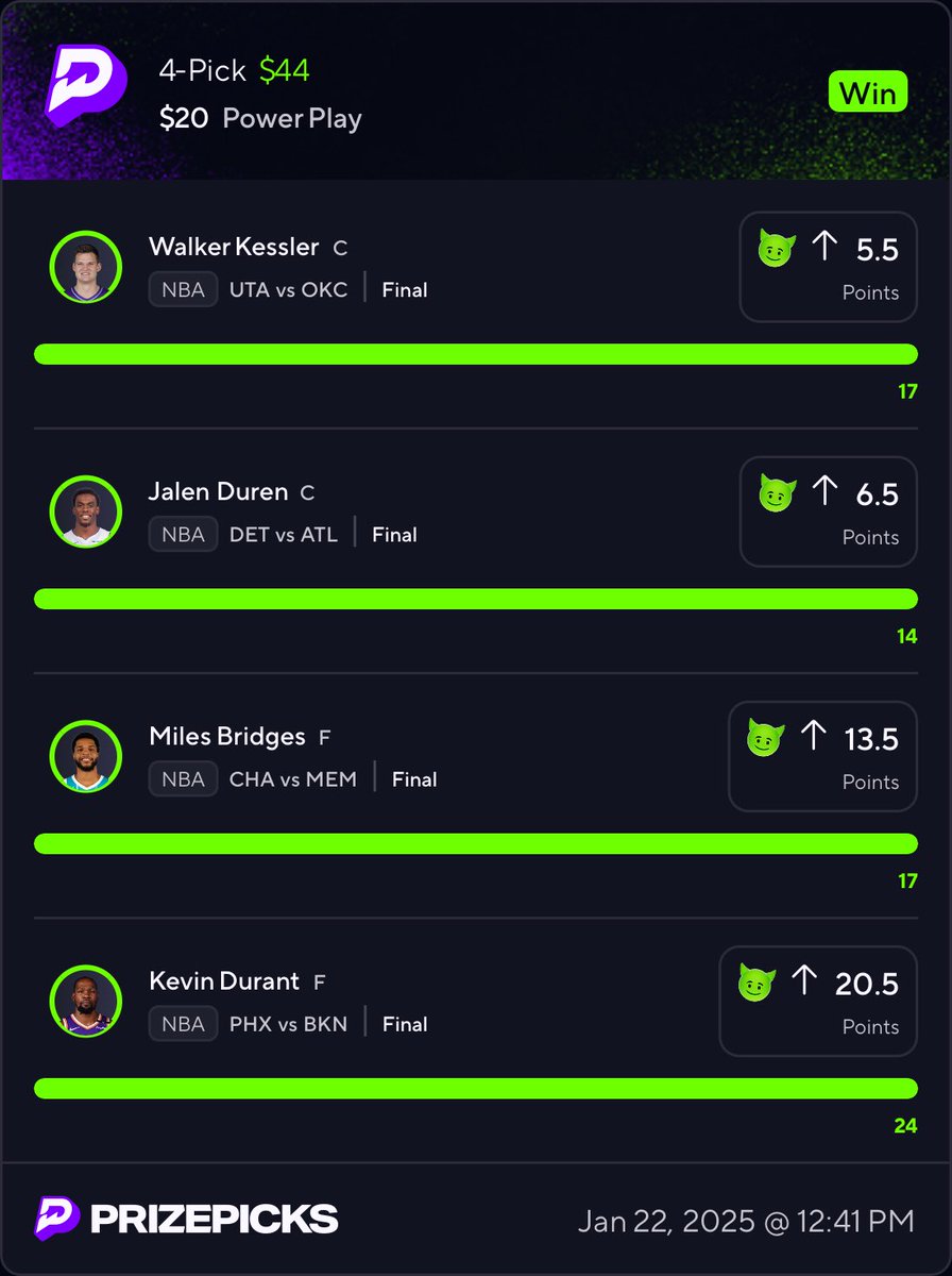 BANGGGG ✅✅✅

Cash the 4 man 🤑
Props Sweat Free 🧑‍🍳

Discord in Bio 🧹🧹

#PrizePicks #parlay #sportsbet #gamblingX #KBO #mlb #nba