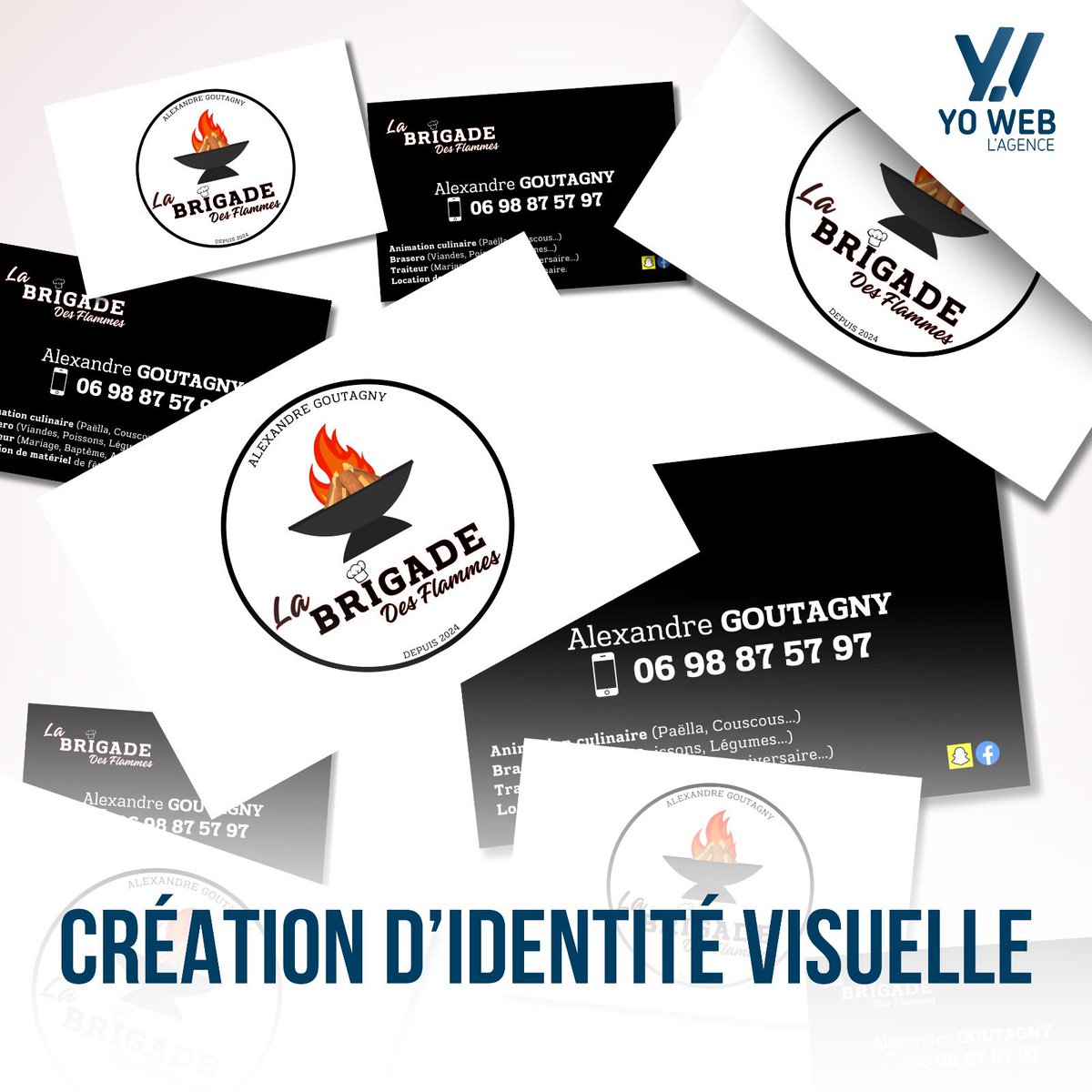 agence_yoweb's tweet image. [Client] 

Création d’une identité visuelle pour La Brigade des flammes 🔥 👨🏻‍🍳. Un beau projet et le lancement d’une belle aventure pour #alexandregoutagny.

Cultivons vos différences… #YoWeb 🌍