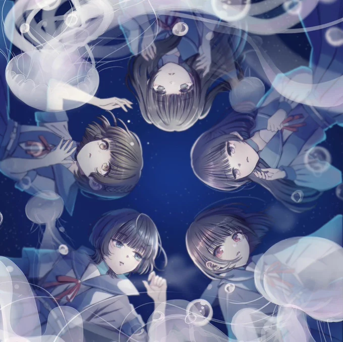 大好きなアイドル『hakanai』の1st Full Album『限りなく透明なセカイ』ジャケットイラスト描かせていただきました。配信URLはツリーより 