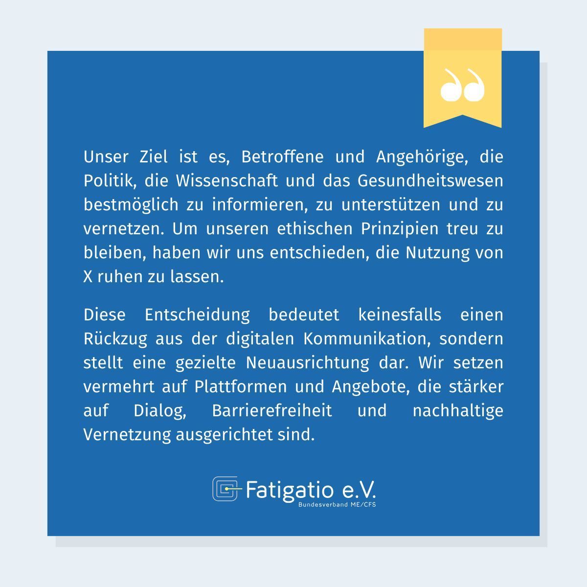 Fatigatio e.V. - Bundesverband ME/CFS tweet media
