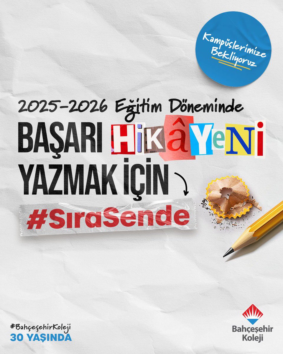 2025-2026 Eğitim Döneminde Başarı Hikayeni Yazmak için #SıraSende 😉

Detaylı bilgi ve iletişim için 👉🏻
02822939393-05538350093 numaralı telefon numaralarından ulaşabilirsiniz. 

#BahçeşehirKoleji