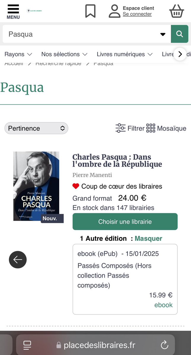 « Mon » Charles Pasqua a 1️⃣ semaine 🎂

« Une biographie foisonnante et succulente » pour <a href="/ParisMatch/">Paris Match</a>, « passionnante » pour <a href="/Le_Figaro/">Le Figaro</a>, « captivante » pour <a href="/MarianneleMag/">Marianne</a> 

Pas encore décidé ? Voilà un podcast avec <a href="/revueconflits/">Conflits - Revue de Géopolitique</a> pour vous convaincre 🎙️ 

revueconflits.com/charles-pasqua…