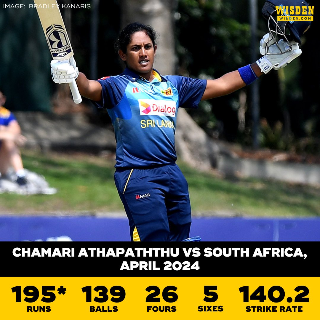An innings so astonishing that it could make you wonder whether it was a dream.

Chamari Athapaththu's knock against South Africa has been named as the best women's ODI innings of 2024.

Find our top ten picks here ➡️ wisden.com/cricket-news/2…