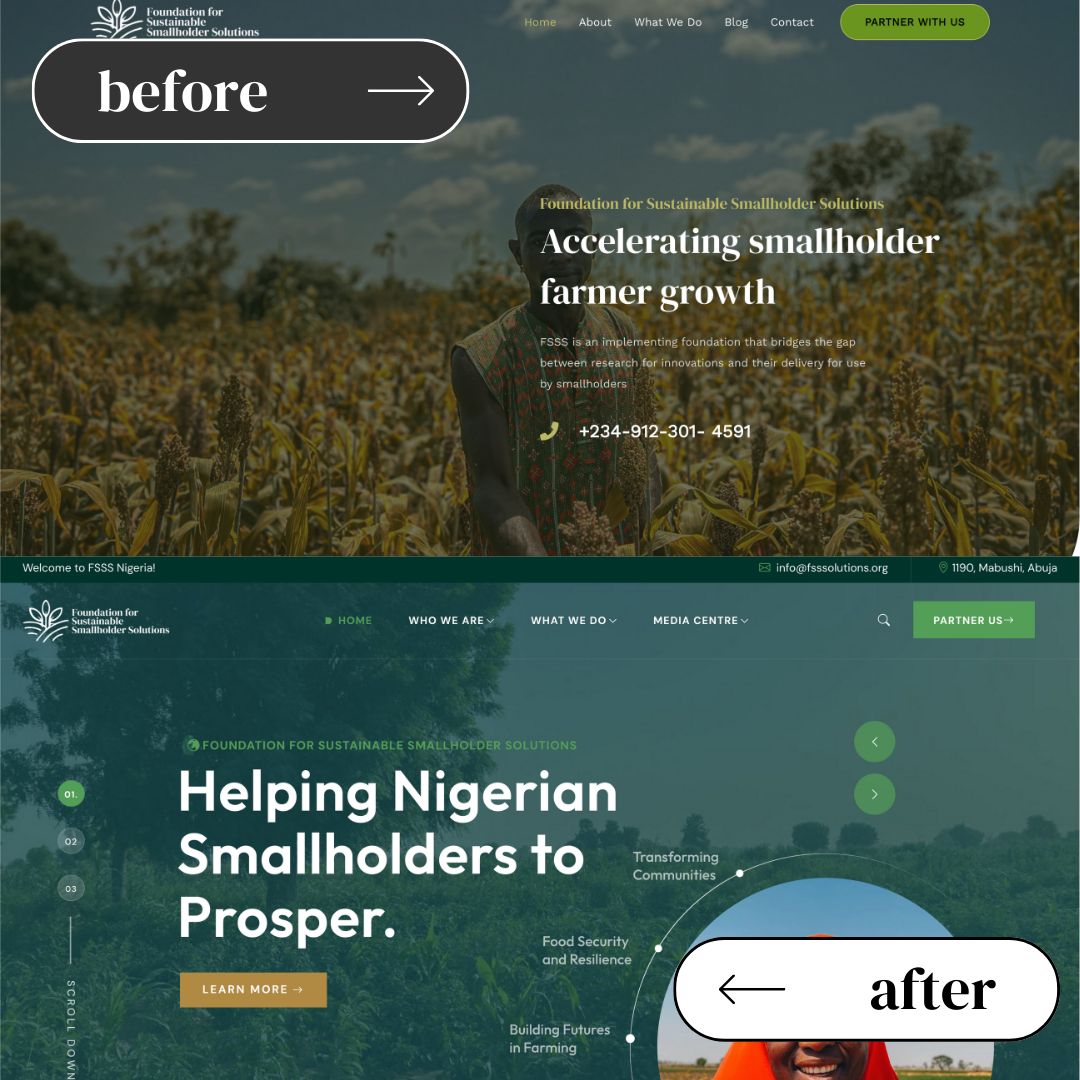fsssnigeria's tweet photo. New look, same mission ๐๐ฉโ๐พ
Our Foundation's revamped website is now live! And here to empower smallholders like never before! Check it out: https://t.co/XIdMfkUEXY
#NewWebsite #FSSSImpact #SmallholderSolutions https://t.co/X8tLReVKo8