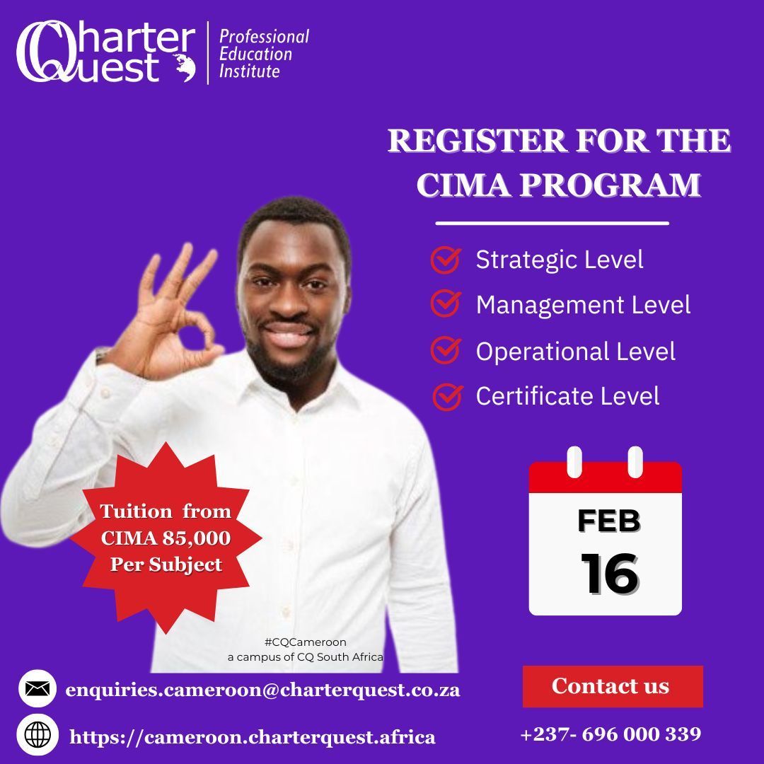 CharterquestC's tweet photo. Upskill in your career with CIMA
Semester 1 Enrolments are ongoing 
Register Now! #finance #accounting #management https://t.co/OB9I3gxINr