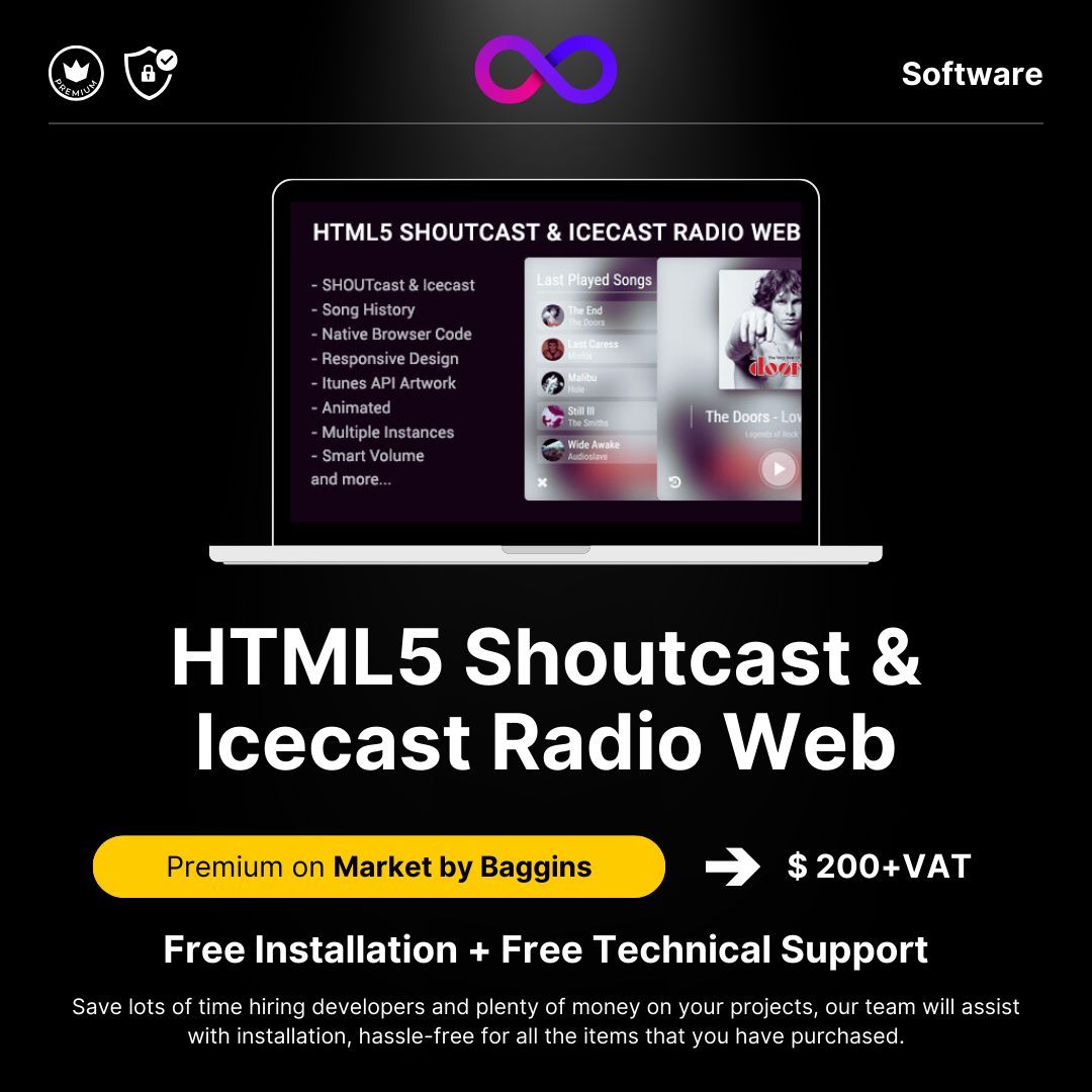 codehivedigital's tweet image. Buy the HTML5 Shoutcast &amp;amp; Icecast Radio Web Player from Market by Baggins! 🎵 Enjoy lifetime updates, free installation, and top-notch technical support.

#RadioStreaming #HTML5Player #TechSupport #LifetimeUpdates #BuyNow

Purchase here: buff.ly/40BxUAM