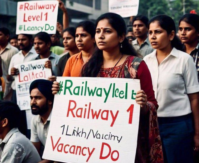 SatyamevaMayank's tweet image. रेलवे ग्रुप D भर्ती: सिर्फ़ 32,438 पद !
क्या इतने पद 6 साल के इंतज़ार का इनाम ह
हमारी मांग: कम से कम 1 लाख पदों पर भर्ती हो 
#RailwayLevel1_1Lakh_PostDo
#mdclasses
#RailwayLevel1_1Lakh_PostDo
#Iti_Qualification_In_GroupD 
#RailwayLevel1_1Lakh_Vacancy 
#RailwayLevel1_1Lakh_PostDo