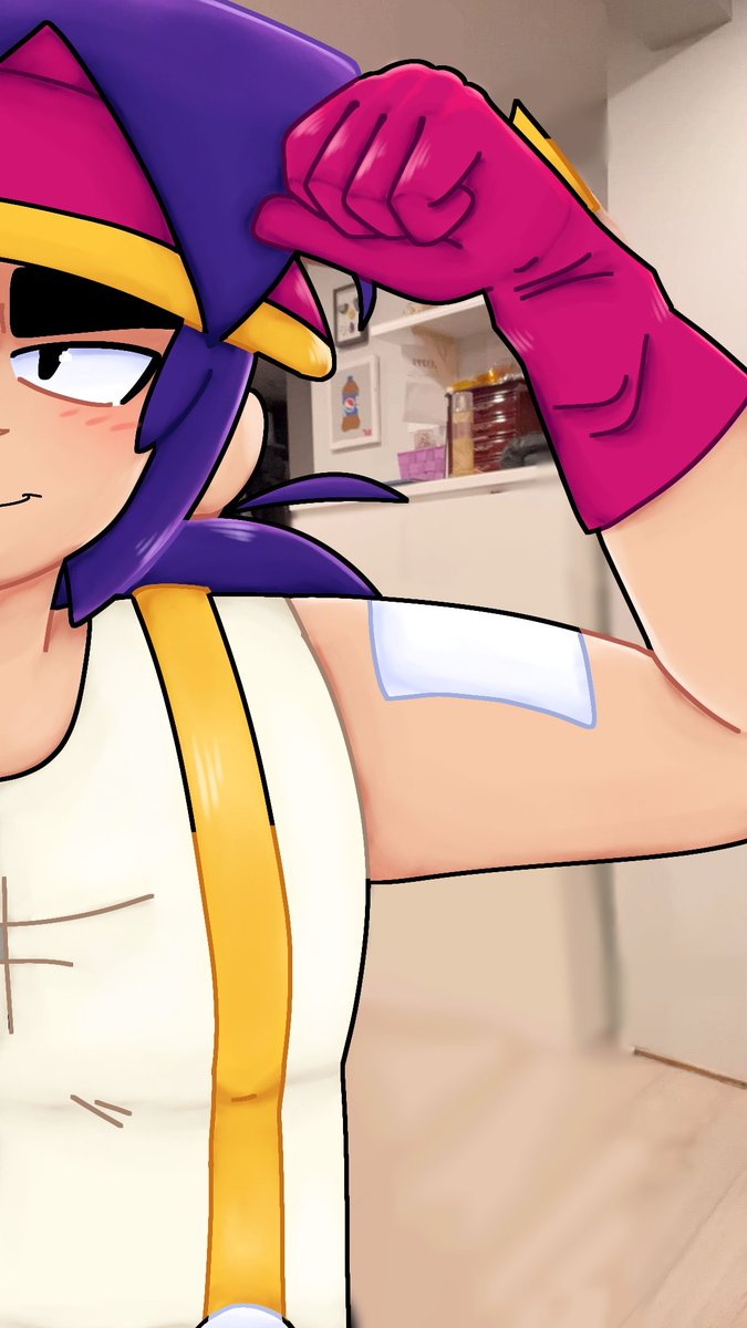 FangBusta's tweet photo. 🍿"When he's copying your snaps so you pull this move" 📽

——Collab with @plumpymankisser !!! 

We both worked together to create the first image, then did the other two separately! 

Thanks for making this with me, I had so much fun! 😊

[#BrawlStarsArt #FangXBuster #Fangster] https://t.co/zWjjnITM6m