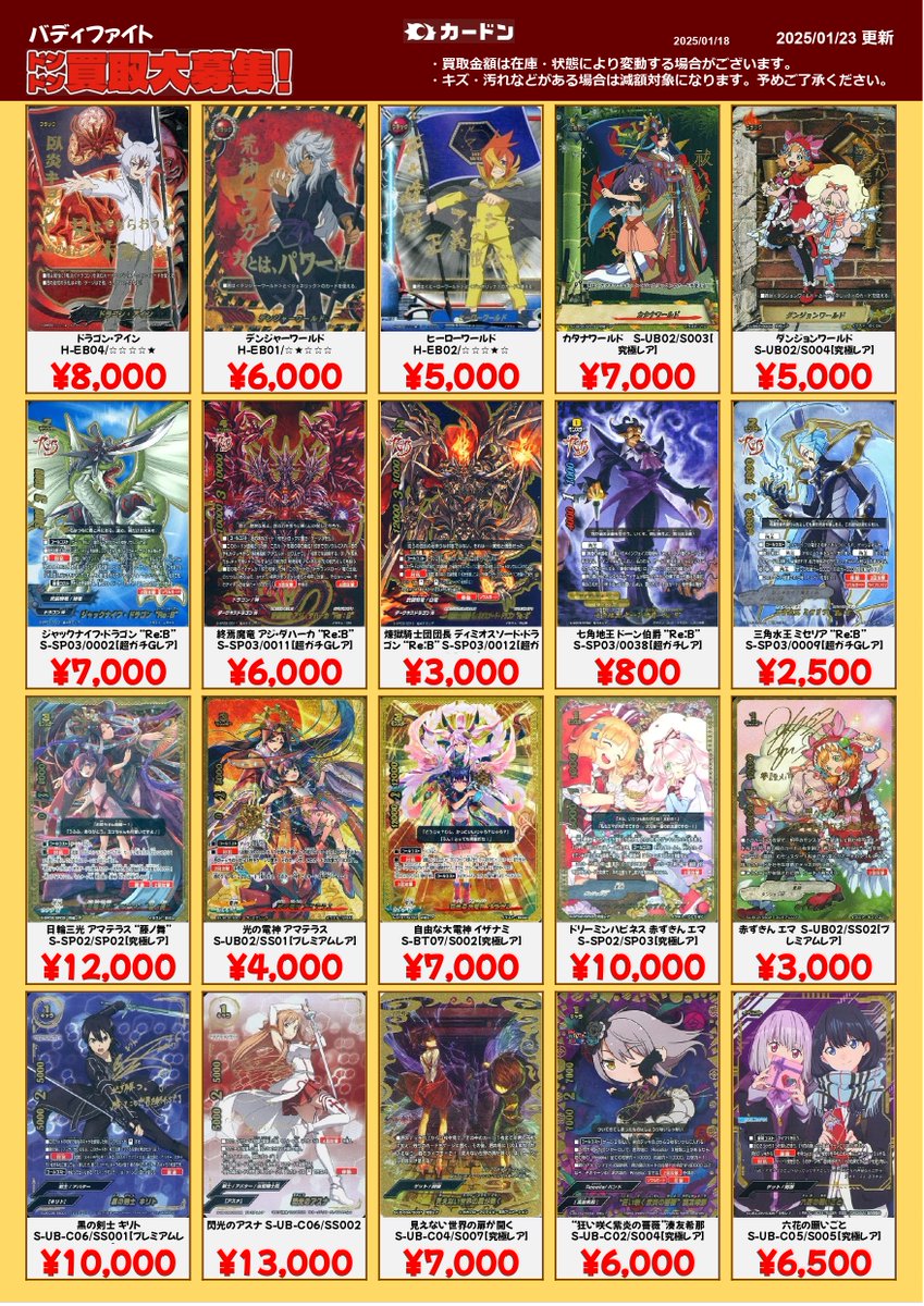 ⚔#バディファイト 強化買取表更新のお知らせです！⚔ 血盟騎士団副