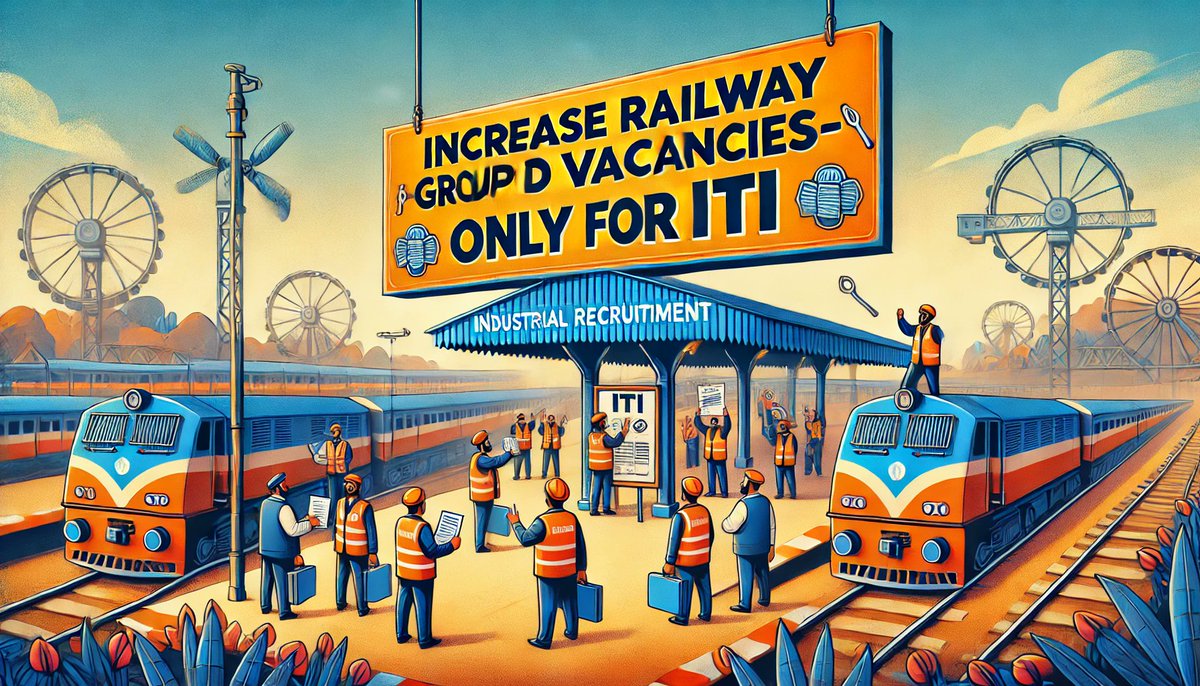 iti_nagar's tweet photo. #RailwayLevel1_1Lakh_PostDo
#AshwiniVaishnaw 
#railwayminister 
 the campaign for increasing Railway Group D vacancies, specifically for ITI-qualified candidates. It highlights the focus on technical expertise and a positive recruitment initiative. https://t.co/wDDuu6SbUG