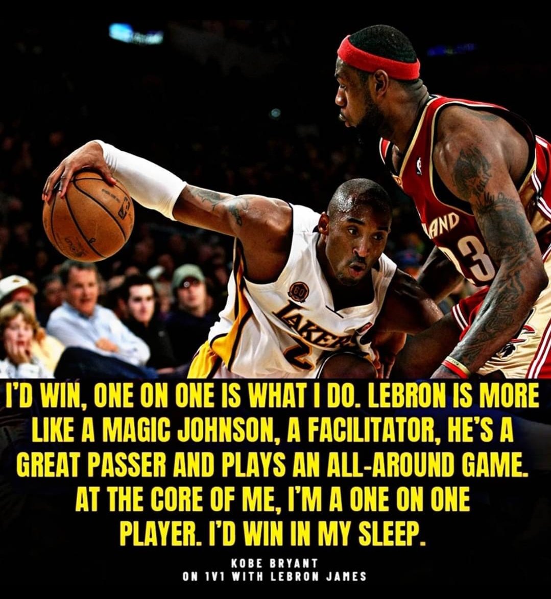 lebryantjordan8's tweet image. Kobe said he&apos;d beat Lebron 1 on 1 in his sleep, and he would. #easywork 😴